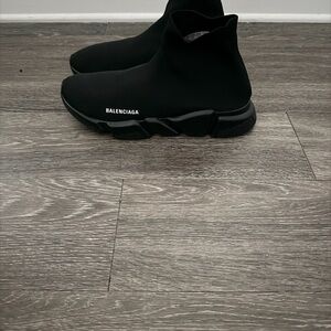Balenciaga Men's Black Knit Sneakers